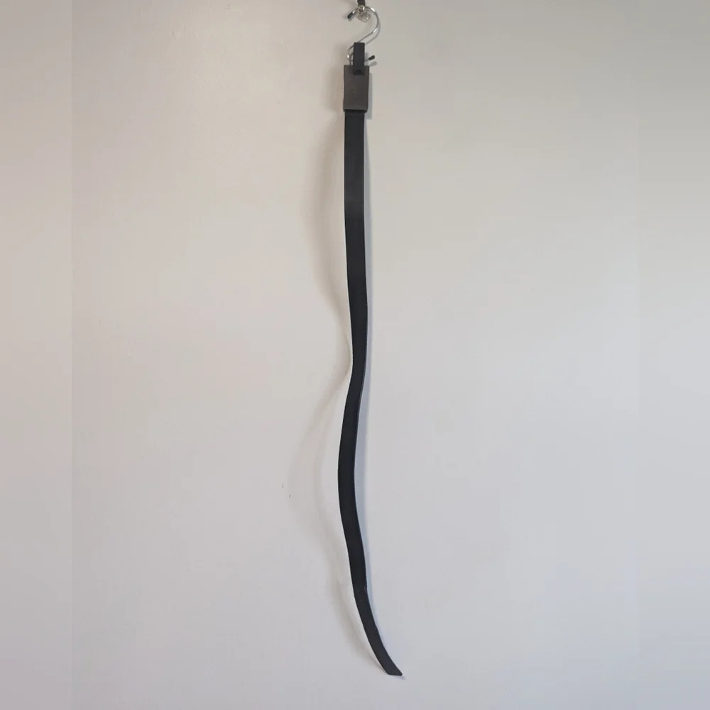 Urban Collection Black Faux Leather Belt with  Silver Hardware